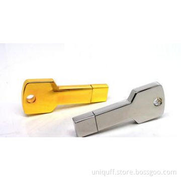 Luxurious Metal Key USB Flash Drive In Gold And Silver Colo